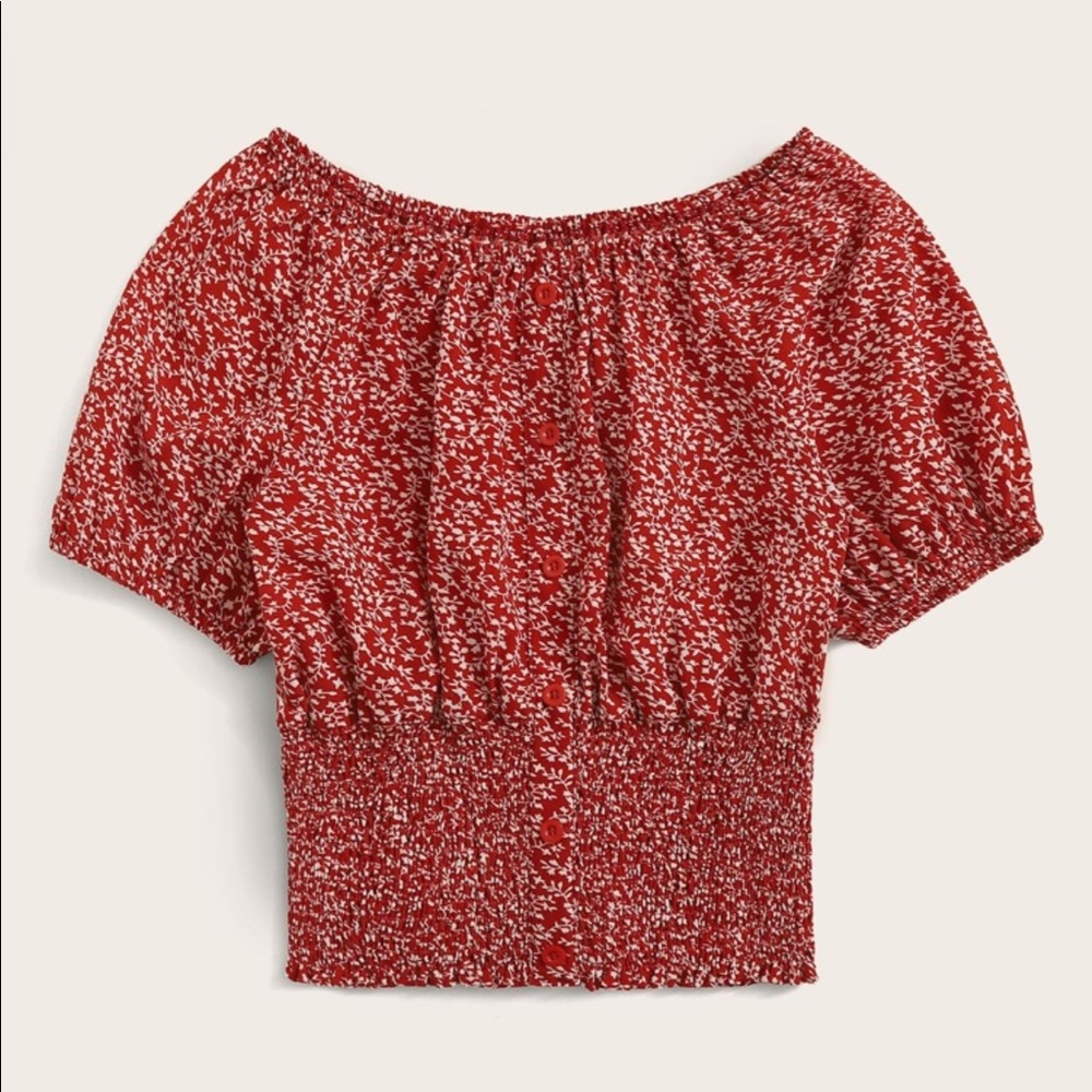 Burnt Orange Shein Lace Back Top